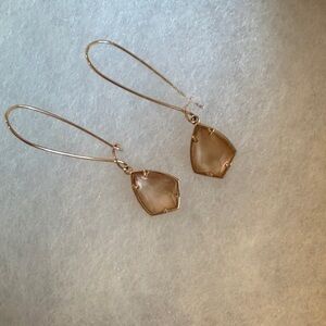 Kendra Scott Addie Rose Gold Drop Earrings - Rose Quartz / Blush Pink